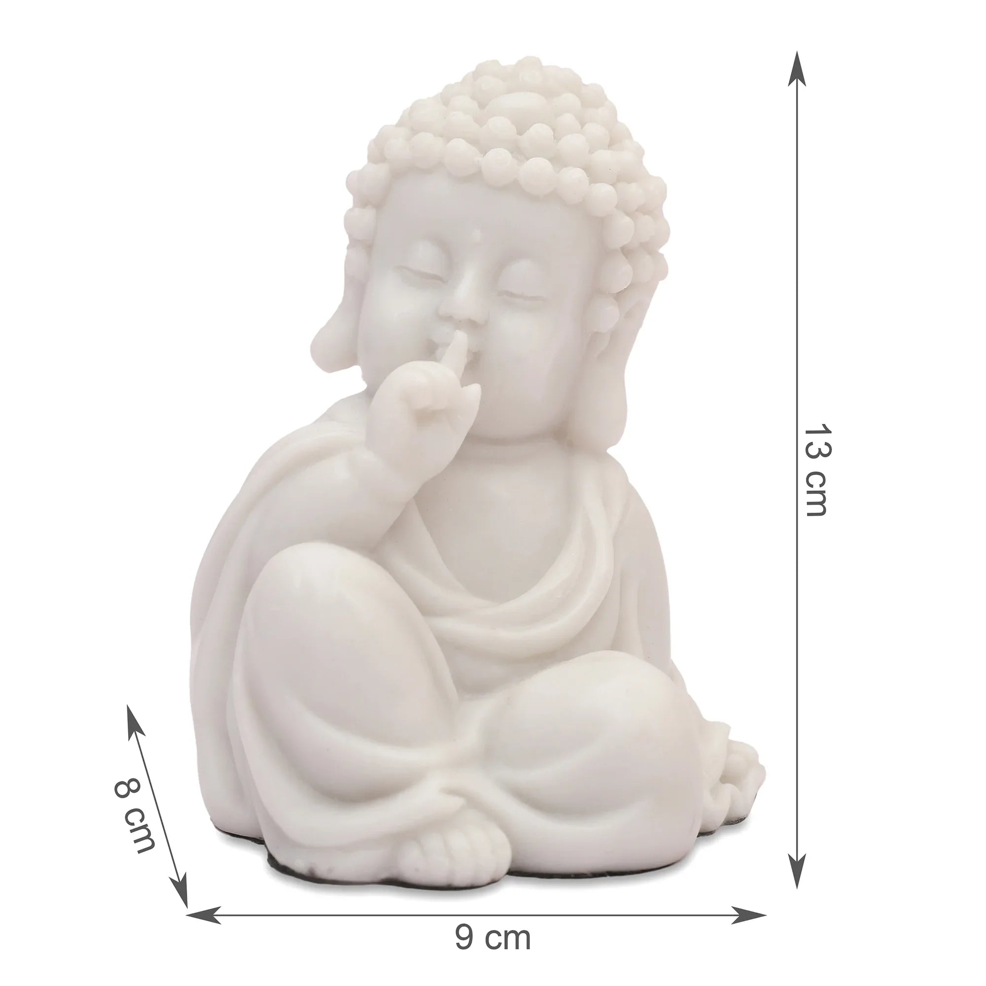 NAQSH SET OF 3PIECE MONK, POLYRESIN HAND FINISHED FIGURINE WHITE BY LIVNG ESSENCE - HomeTown