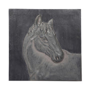 Stella High-Relief, Three Dimensional Silver Pearl Finish Polyresin Horse Wall Accent - HomeTown