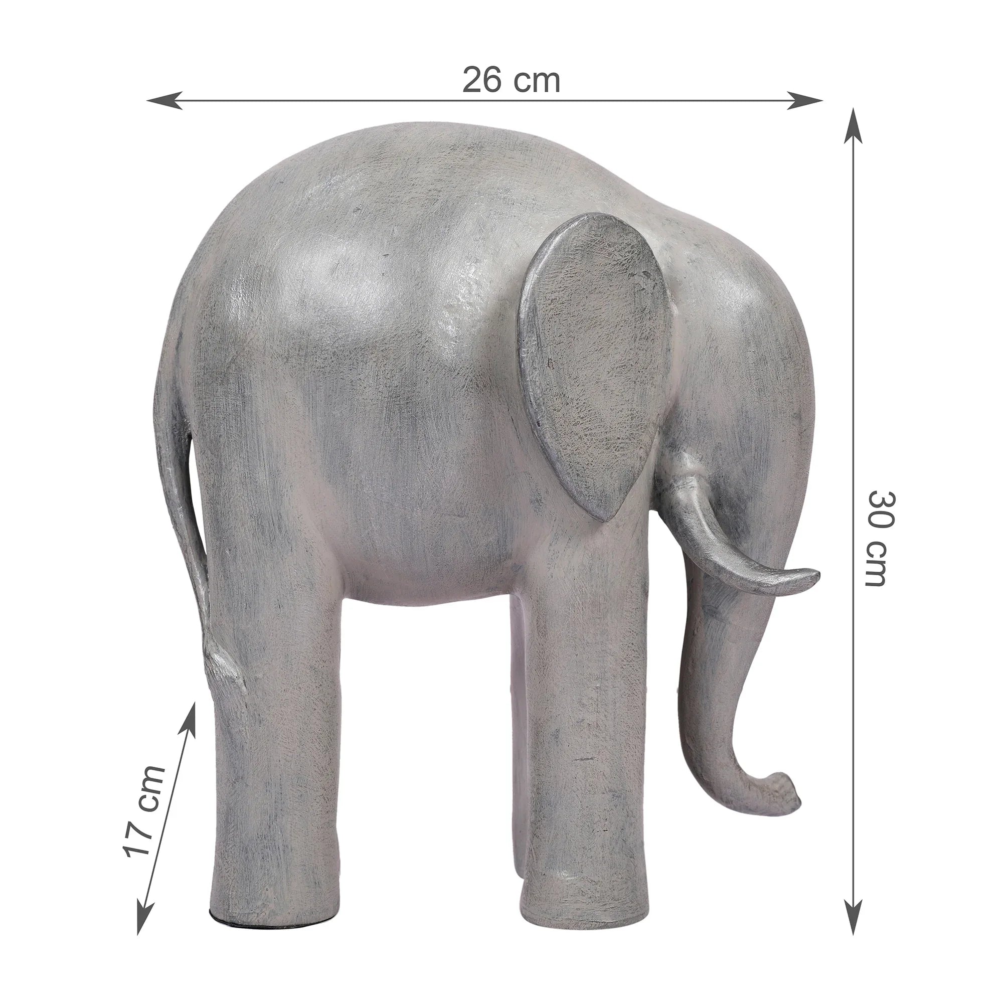 Stella Silver Pearl Finish Polyresin Elephant Table Décor - HomeTown