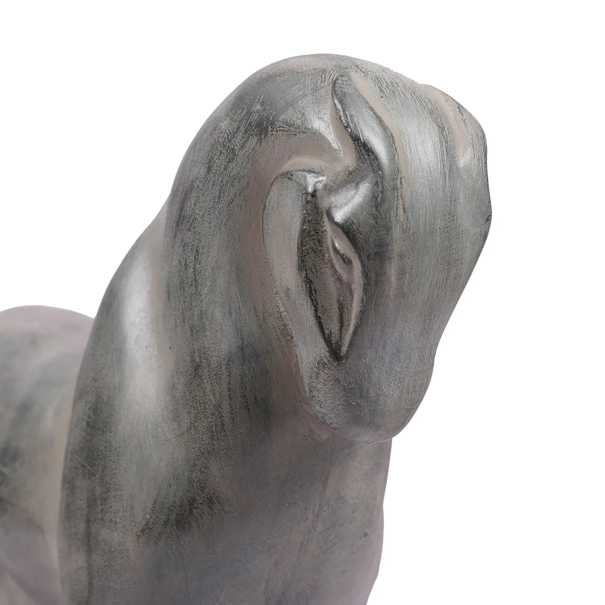 Stella Silver Pearl Finish Polyresin Contemporary Horse Table Décor - HomeTown