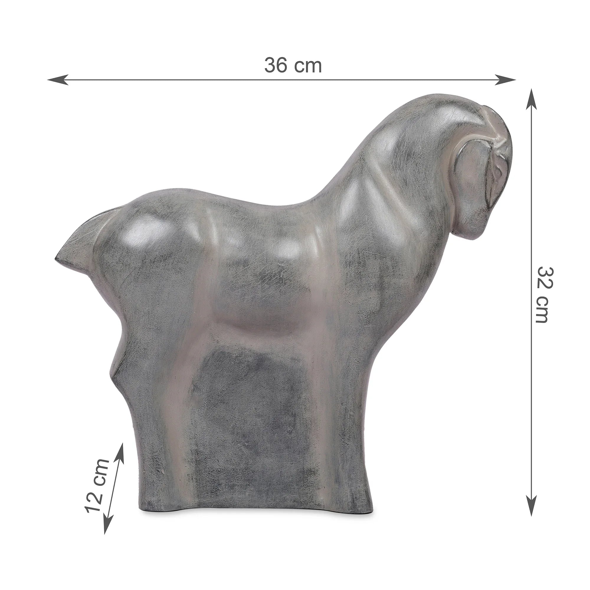 Stella Silver Pearl Finish Polyresin Contemporary Horse Table Décor - HomeTown