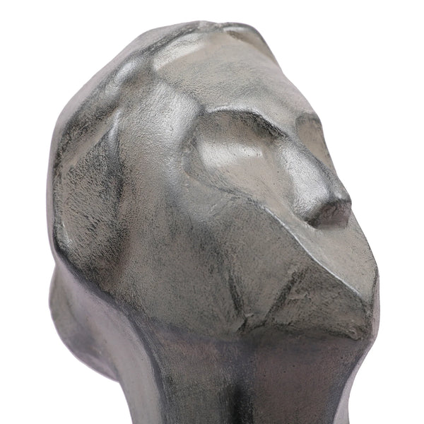 Stella Silver Pearl Finish Polyresin Female Abstract Facial Table Décor dimensions