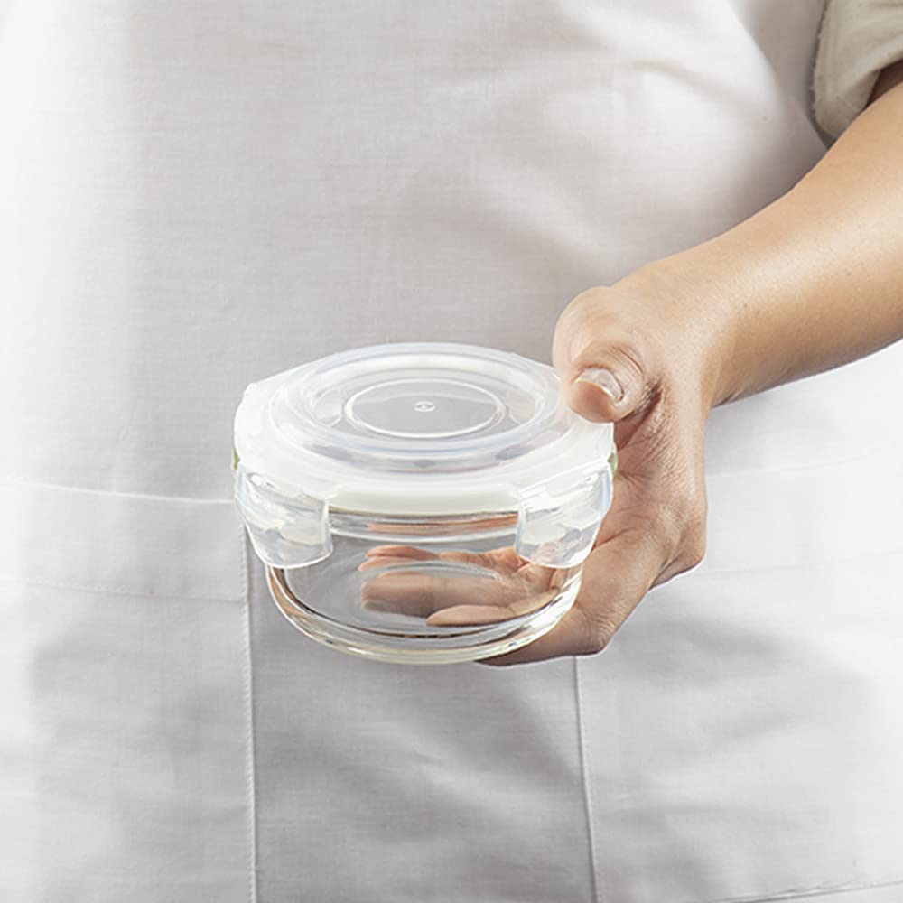 BOROSIL ROUND KLIP AND STORE CONTAINER SET OF 2PCS 240 ML + 400 ML