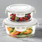 BOROSIL ROUND KLIP AND STORE CONTAINER SET OF 2PCS 240 ML + 400 ML