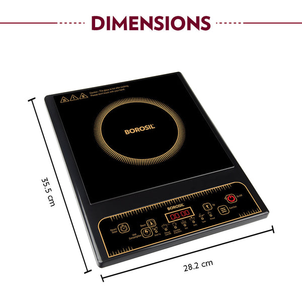 Borosil Smart Kook Induction Cooker 1400watt dimensions