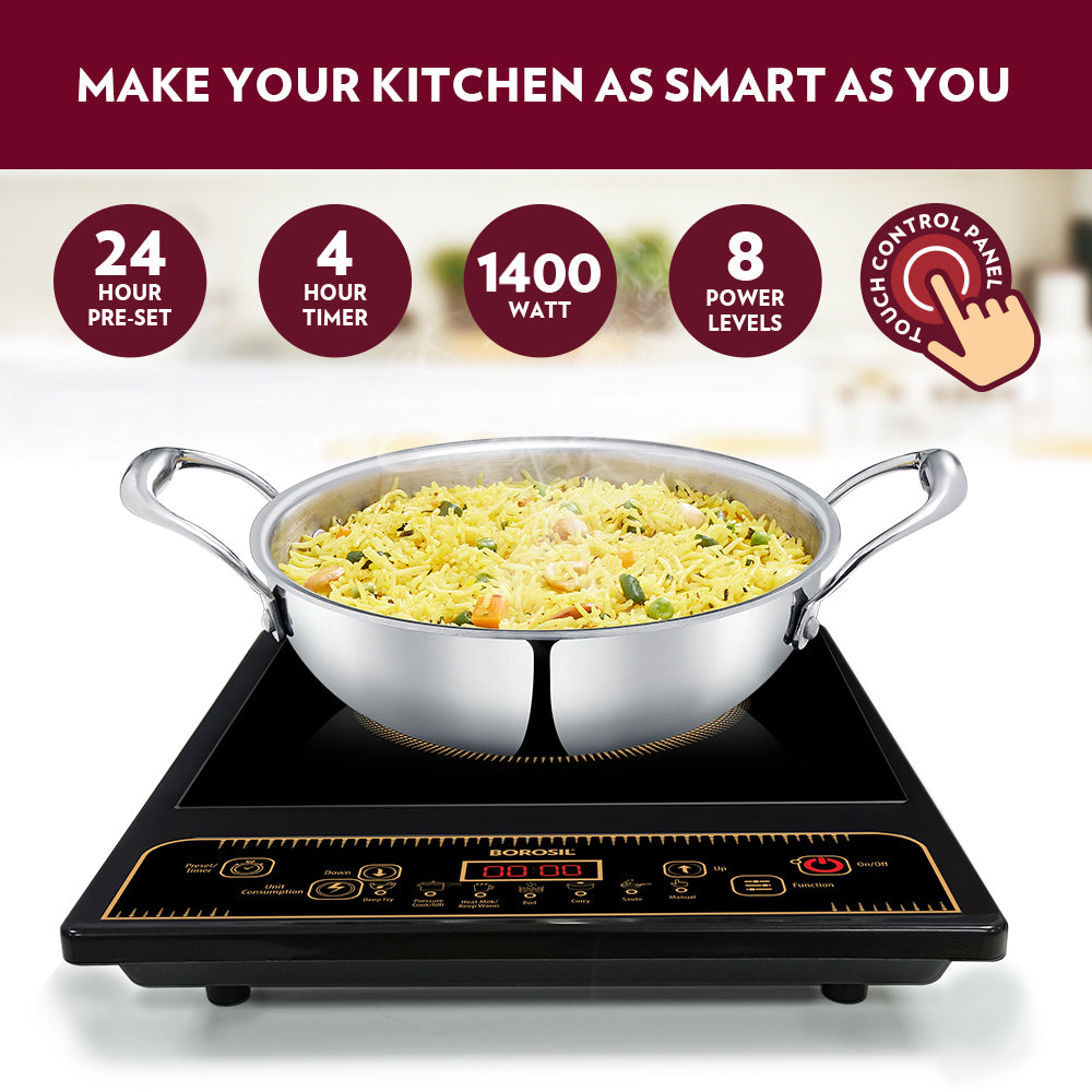 BOROSIL SMART KOOK INDUCTION COOKER PC13 1400WATT