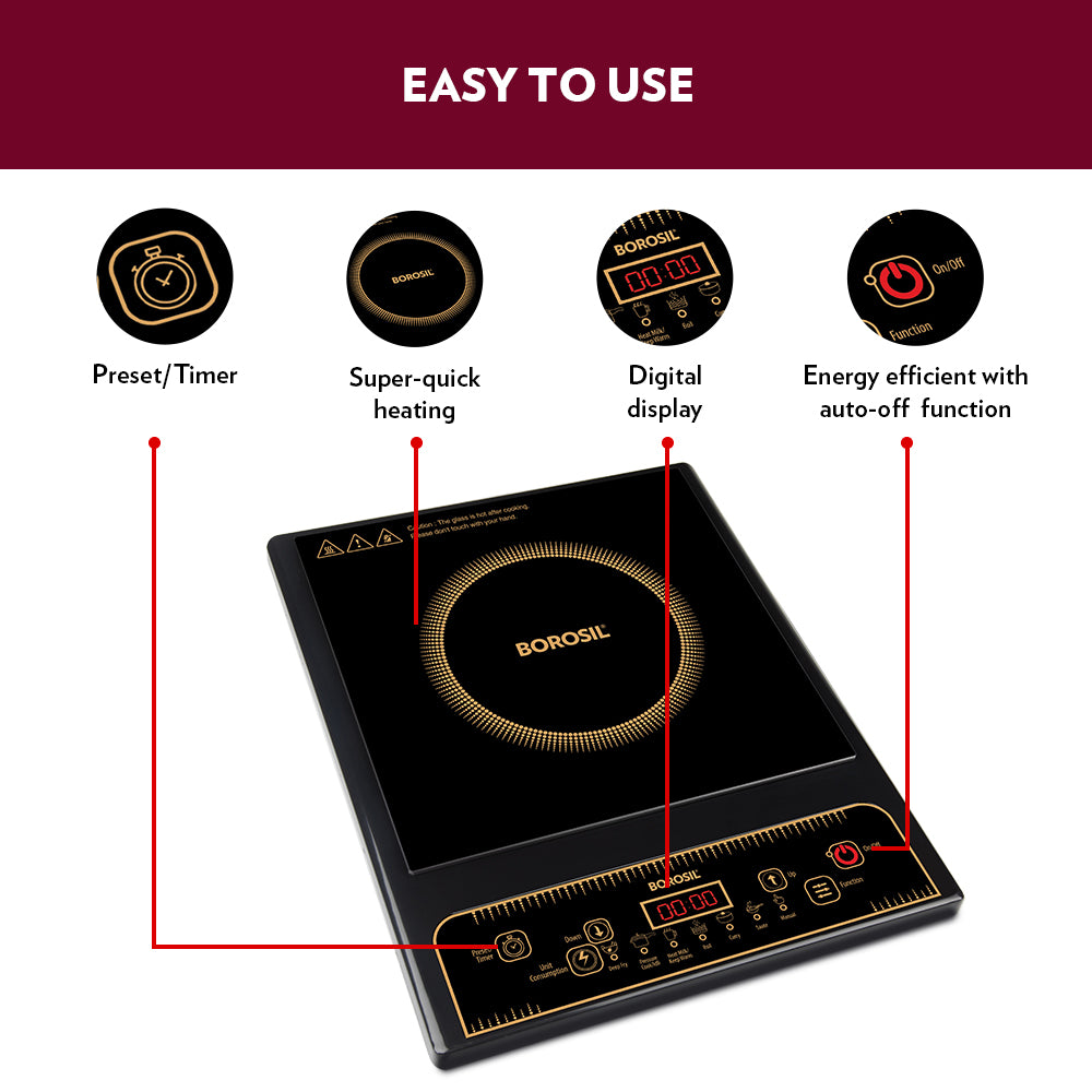 BOROSIL SMART KOOK INDUCTION COOKER PC13 1400WATT