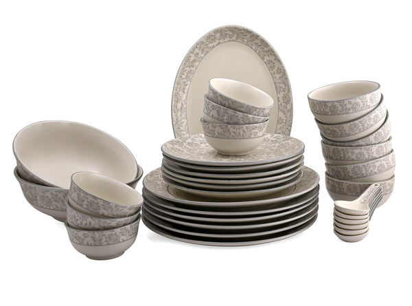 HITKARI WHITE GARDEN PORCELAIN DINNER SET 33PCS dimensions