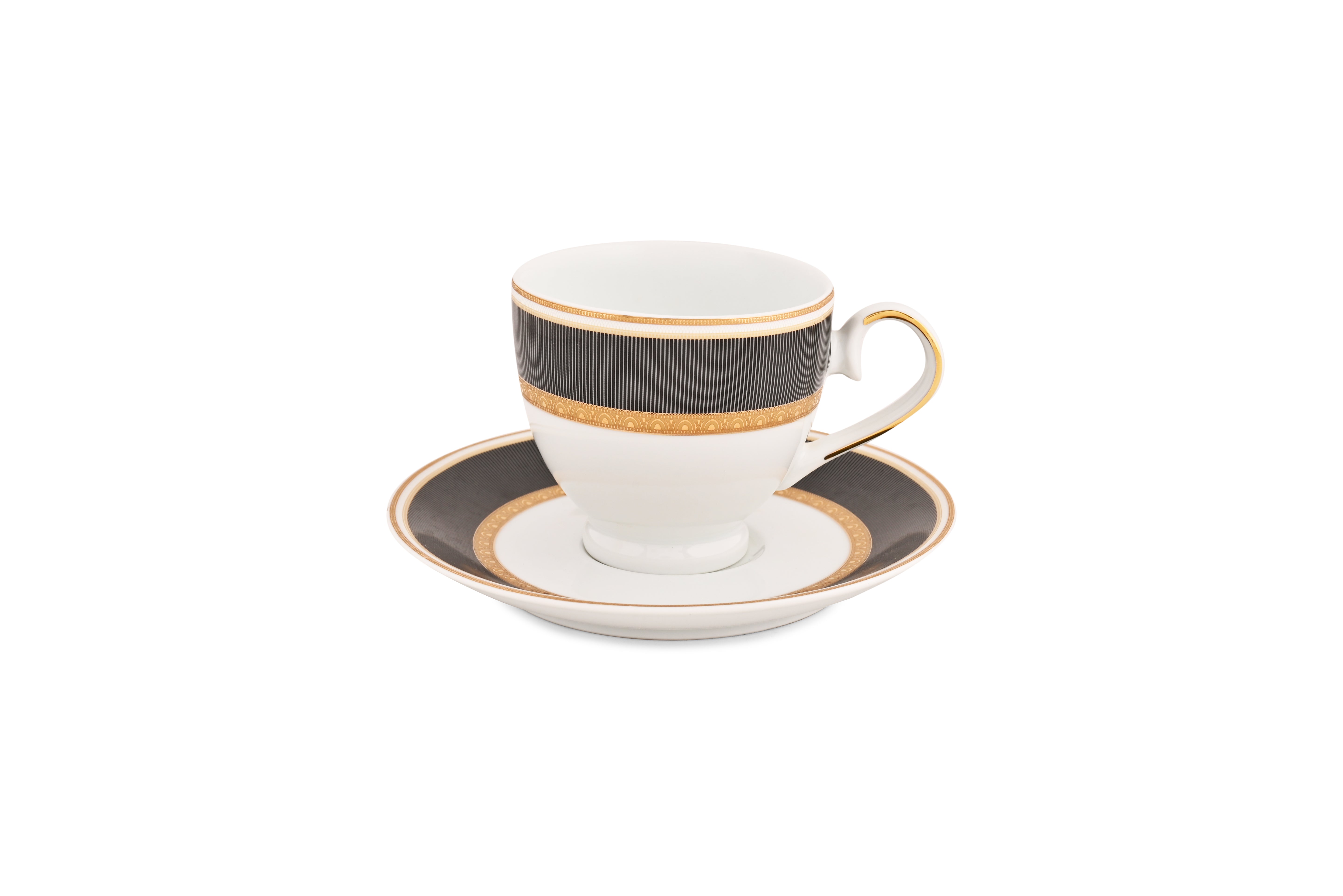HITKARI BLACK VELVET PORECLAIN CUP SAUCER 12 PCS