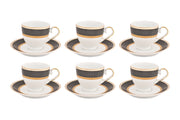 HITKARI BLACK VELVET PORECLAIN CUP SAUCER 12 PCS