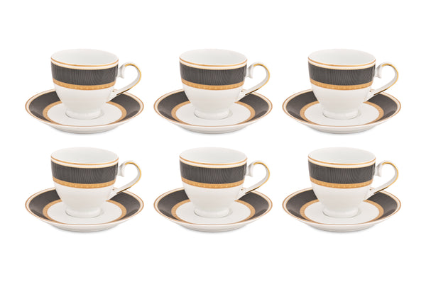 HITKARI BLACK VELVET PORECLAIN CUP SAUCER 12 PCS dimensions