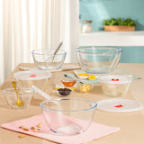 Borosil Round Mixing Bowl with Plastic Lid 1000ml