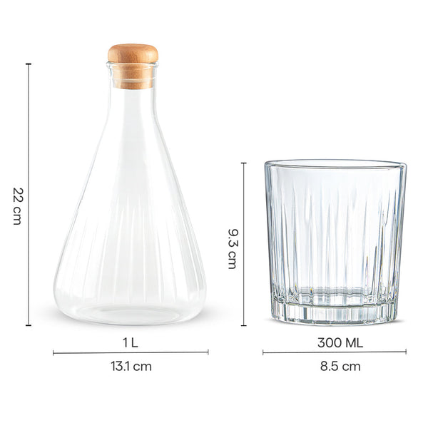 Borosil Decanter Set 7pcs dimensions