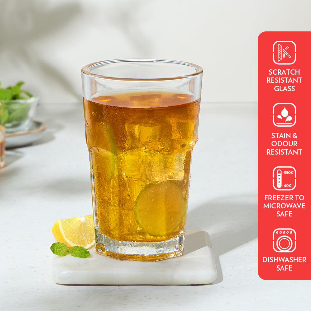 BOROSIL CREST GLASS TUMBLER 350ML 6 PCS SET