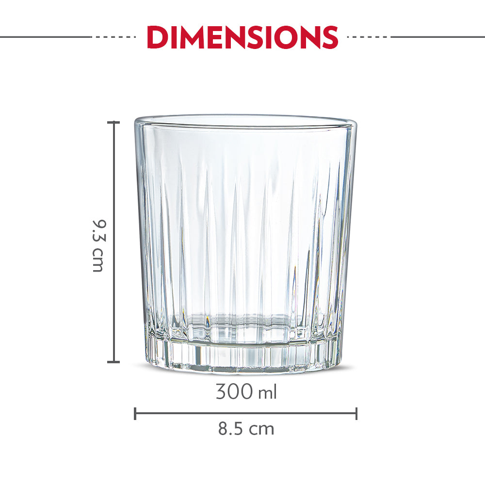 BOROSIL NOBLE  WHISKEY GLASS  6PCS 300ML