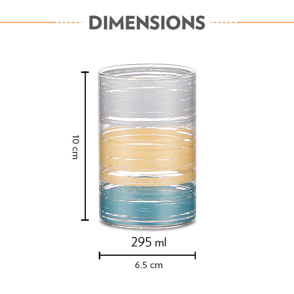 Borosil Glance Vison Glass 295ml | 6pcs Set dimensions