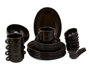 HITKARI GLOSSY BROWN PORCELAIN DINNER SET 33PCS