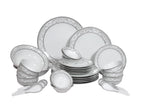 Hitkari Porcelain Dinner Set 33pcs White with Grey