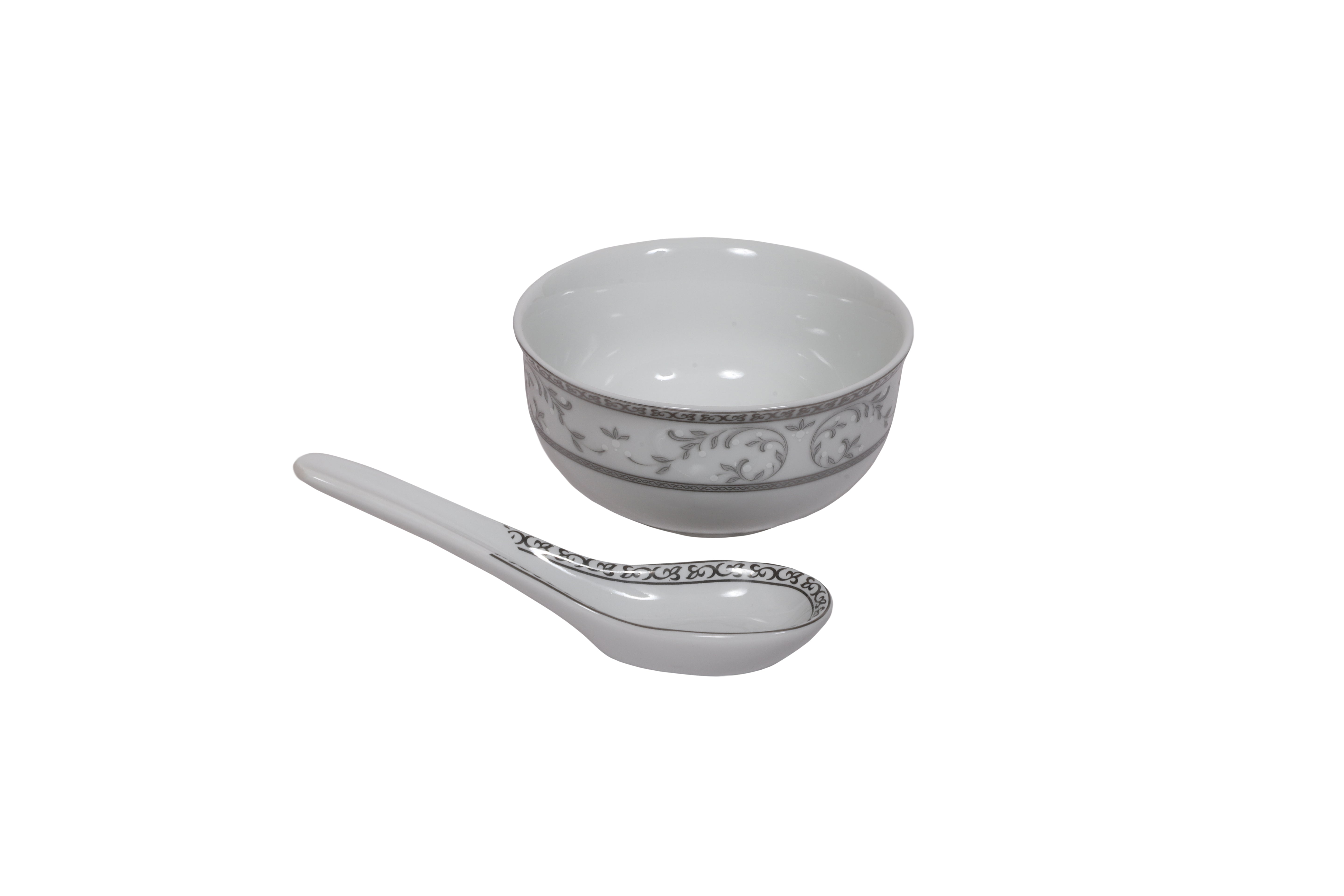 HITKARI PORCELAIN DINNER SET 33PCS White with Grey