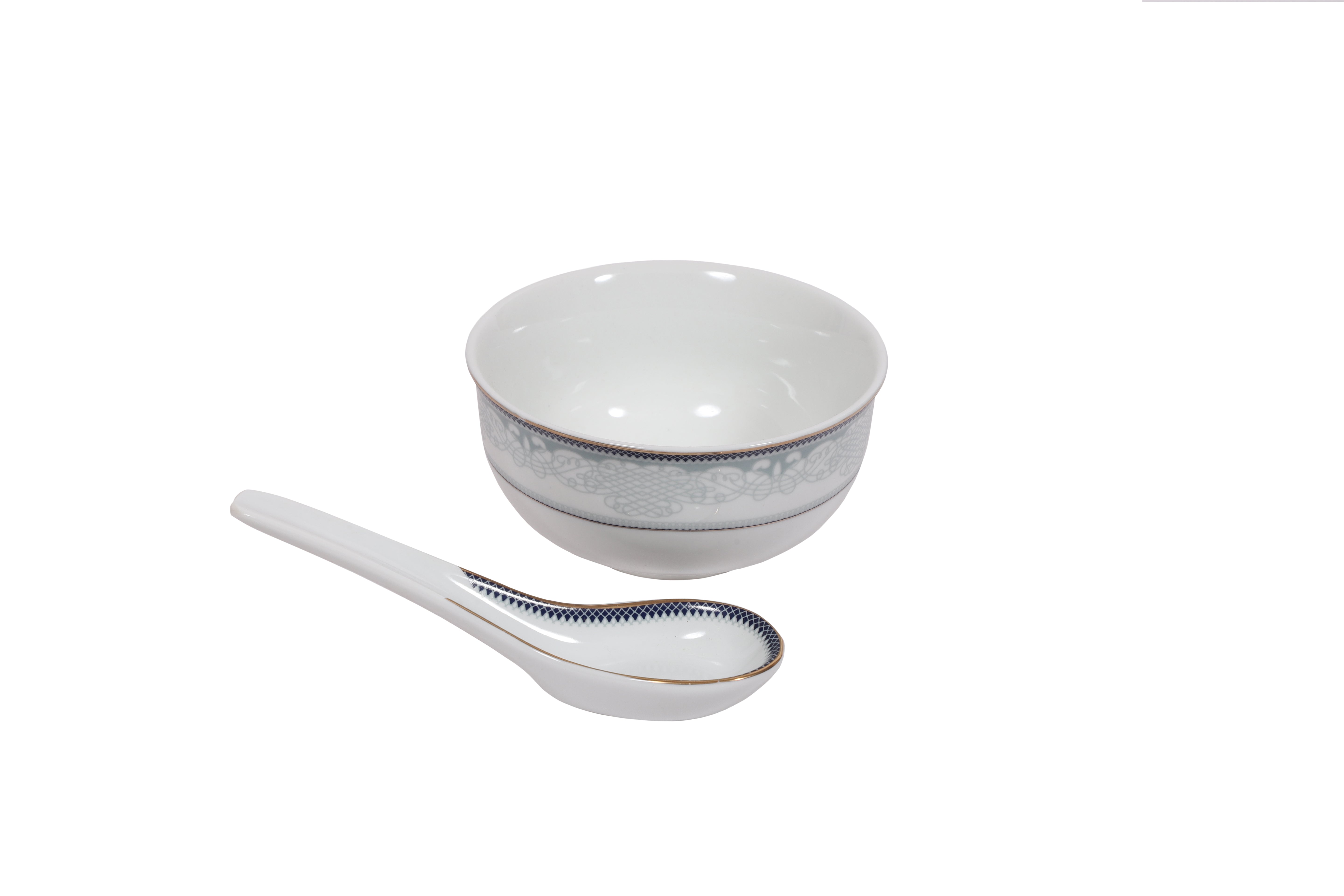 HITKARI PORCELAIN DINNER SET 33PCS White with Black