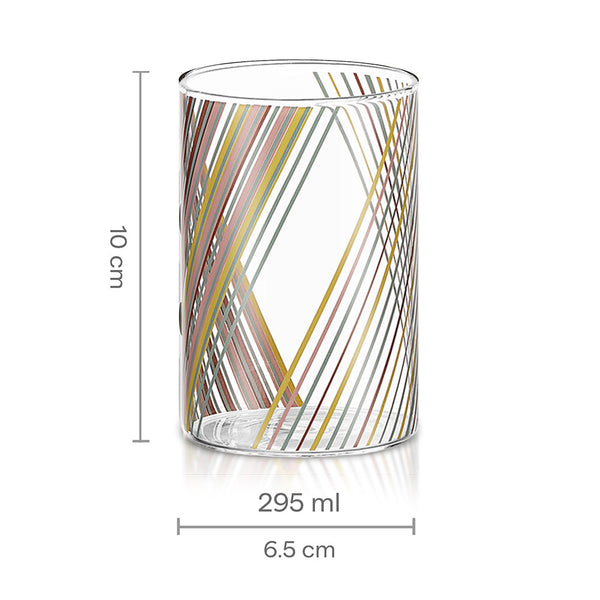 Borosil Prism Glass Medium 295ml | 6pcs dimensions