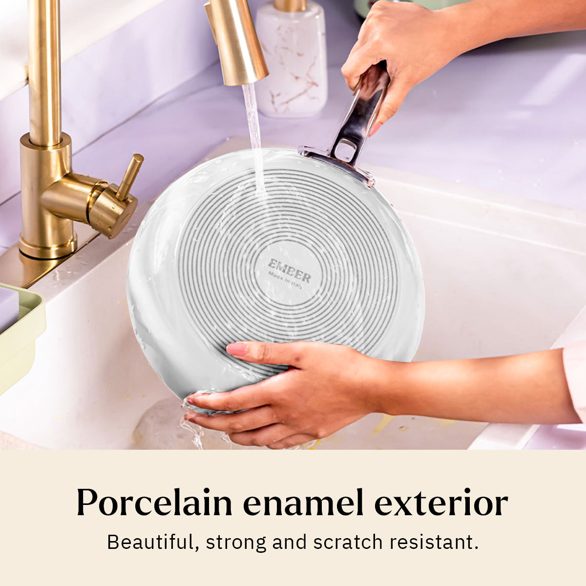 Ember Cookware Arcilla Ceramic Frying Pan | Non Stick Cookware | Non Toxic Pan | Isi Certified | Ceramic Fry Pan for Cooking | Grey