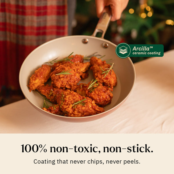 Ember Cookware Arcilla Ceramic Frying Pan | Non Stick Cookware | Non Toxic Pan | Isi Certified | Ceramic Fry Pan for Cooking | Terracotta dimensions