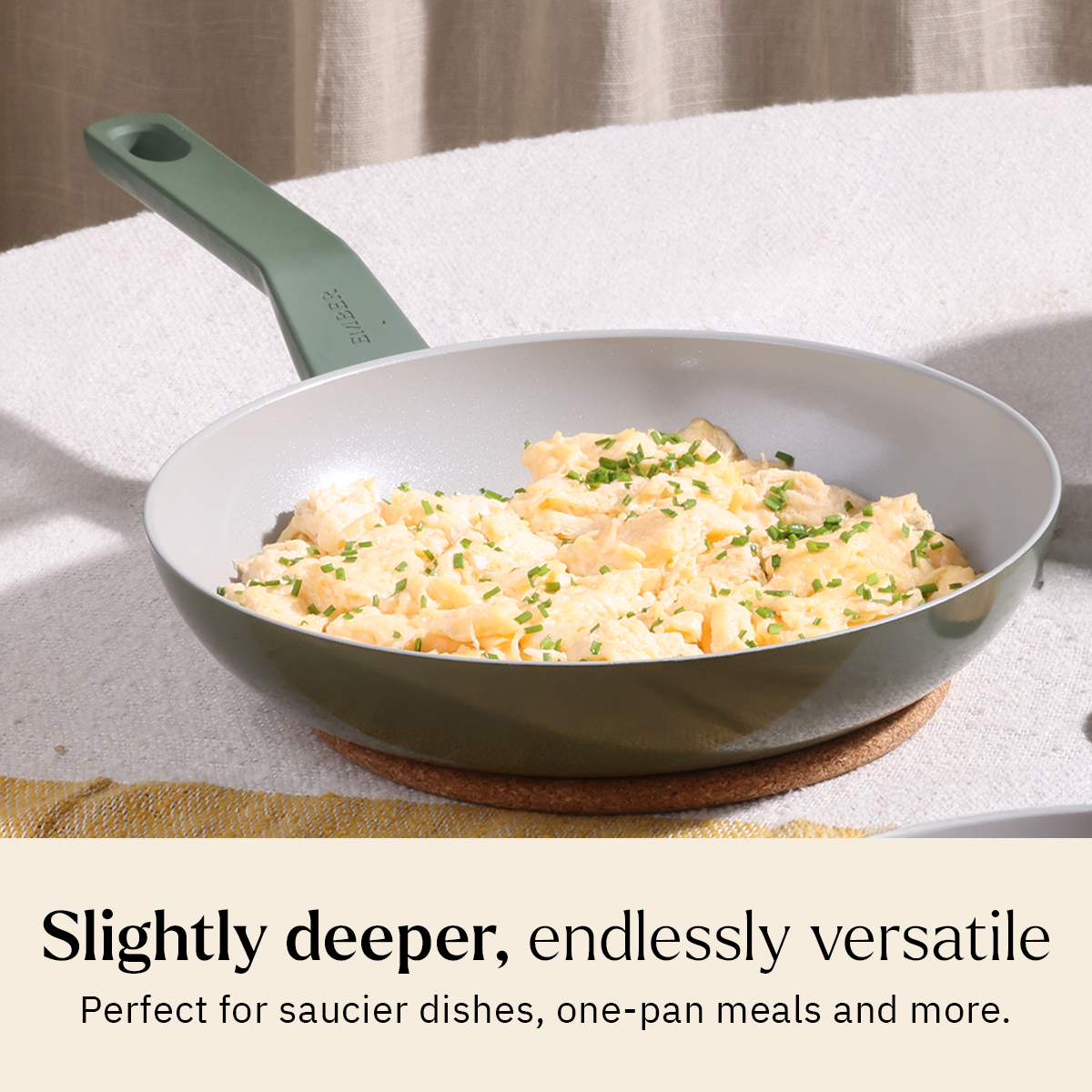 Ember Cookware Arcilla Ceramic Frying Pan 24cm | Non Stick Cookware | Non Toxic Pan | ISI Certified | Ceramic Fry Pan for Cooking | PFAS & PTFE Free | 5-Year Warranty | Green