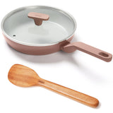 Ember Cookware Arcilla Ceramic Frying Pan | Non Stick Cookware | Non Toxic Pan | Glass Lid | Isi Certified | Ceramic Fry Pan for Cooking | Terracotta