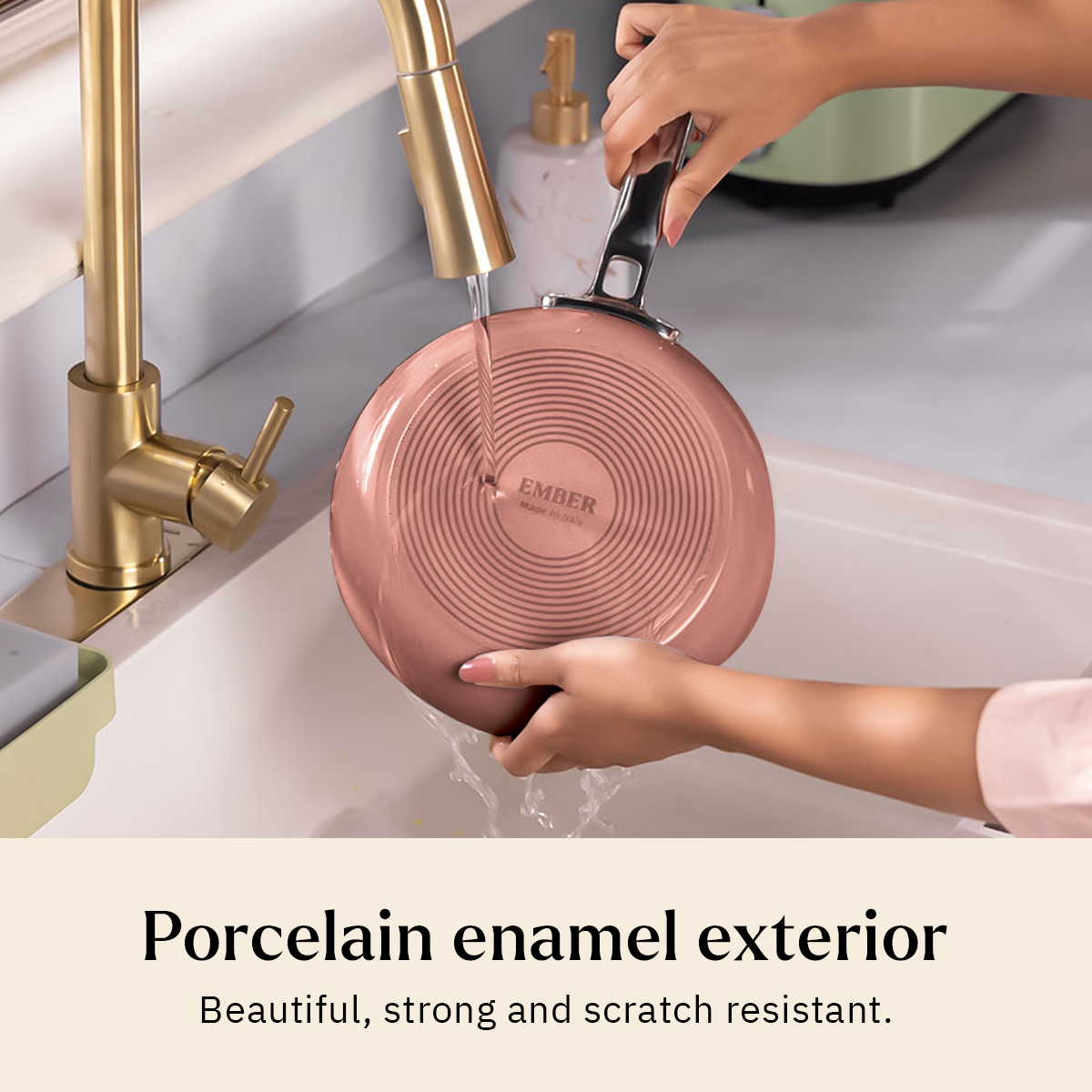 Ember Cookware Arcilla Ceramic Frying Pan 20cm | Non Stick Non Toxic Cookware | ISI Certified | Egg & Omelette Pan | Steel Handle | PFAS & PTFE Free | 5-Year Warranty | Terracotta