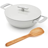 Ember Cookware Arcilla Ceramic Kadai | 2.6 Litre Non Stick Non Toxic Kadai with Metallic Lid | Isi Certified | Ceramic Kadai for Cooking |Grey