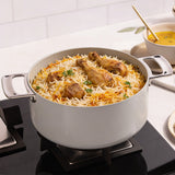 Ember Cookware Arcilla Ceramic Dutch Oven | 5 Litre Non Stick Non Toxic Pot with Lid | Isi Certified | Ceramic Cookware | Biryani Pot | Grey