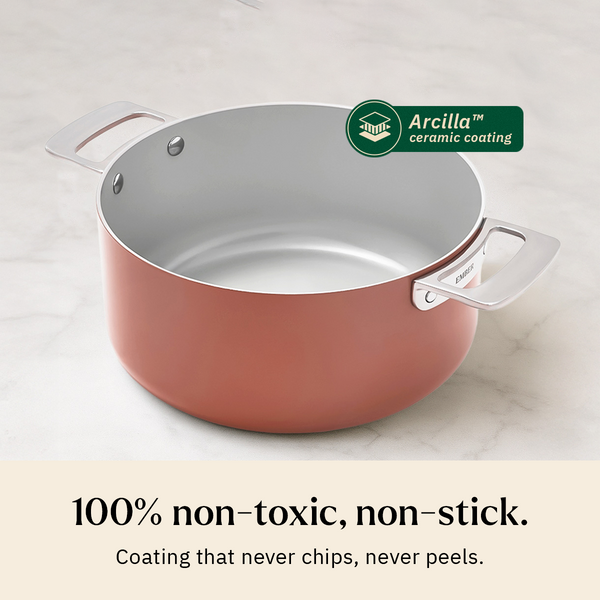 Ember Cookware Arcilla Ceramic Dutch Oven | 5 Litre Non Stick Non Toxic Pot with Lid | Isi Certified | Ceramic Cookware | Biryani Pot | Terracotta dimensions