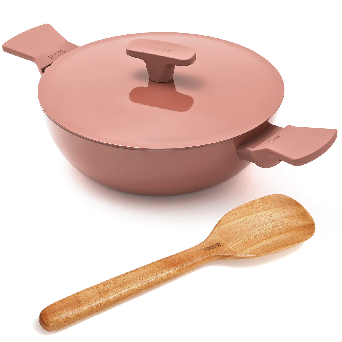 Ember Cookware Arcilla Ceramic Dutch Oven 24cm | 5 Litre Non Stick Non Toxic Pot with Lid | ISI Certified | Ceramic Cookware | Biryani Pot | PFAS & PTFE Free| 5-Year Warranty | Terracotta