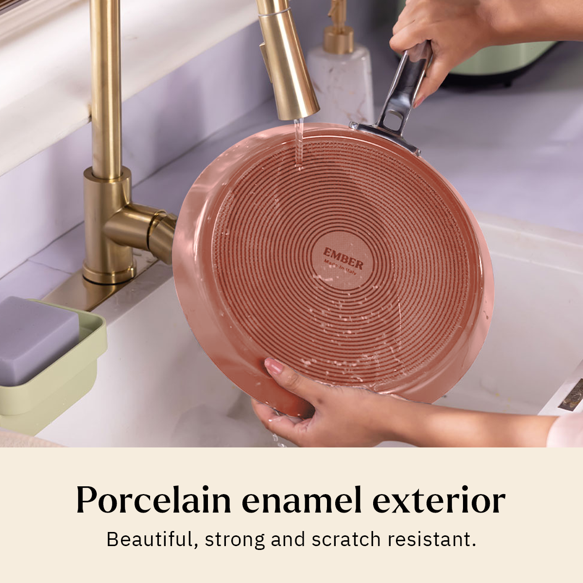 Ember Cookware Arcilla Ceramic Non Stick Tawa 28cm | Non Toxic Roti & Chapati Pan | ISI Certified | Ceramic Cooking Tawa | Steel Handle | PFAS & PTFE Free | 5-Year Warranty | Terracotta