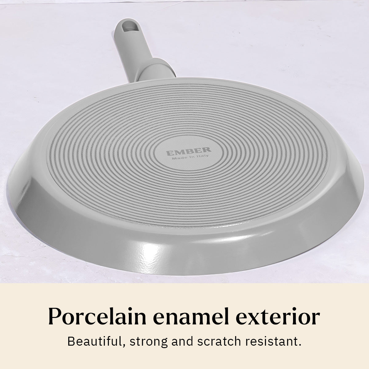 Ember Cookware Arcilla Ceramic Non Stick Tawa 28cm | Non Toxic Roti & Chapati Pan | ISI Certified | Ceramic Cooking Tawa | PFAS & PTFE Free | 5-Year Warranty | Grey