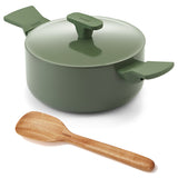 Ember Cookware Arcilla Ceramic Dutch Oven | 2.6 Litre Non Stick Non Toxic Pot with Metallic Lid | Isi Certified | Ceramic Cookware | Biryani Pot | Green