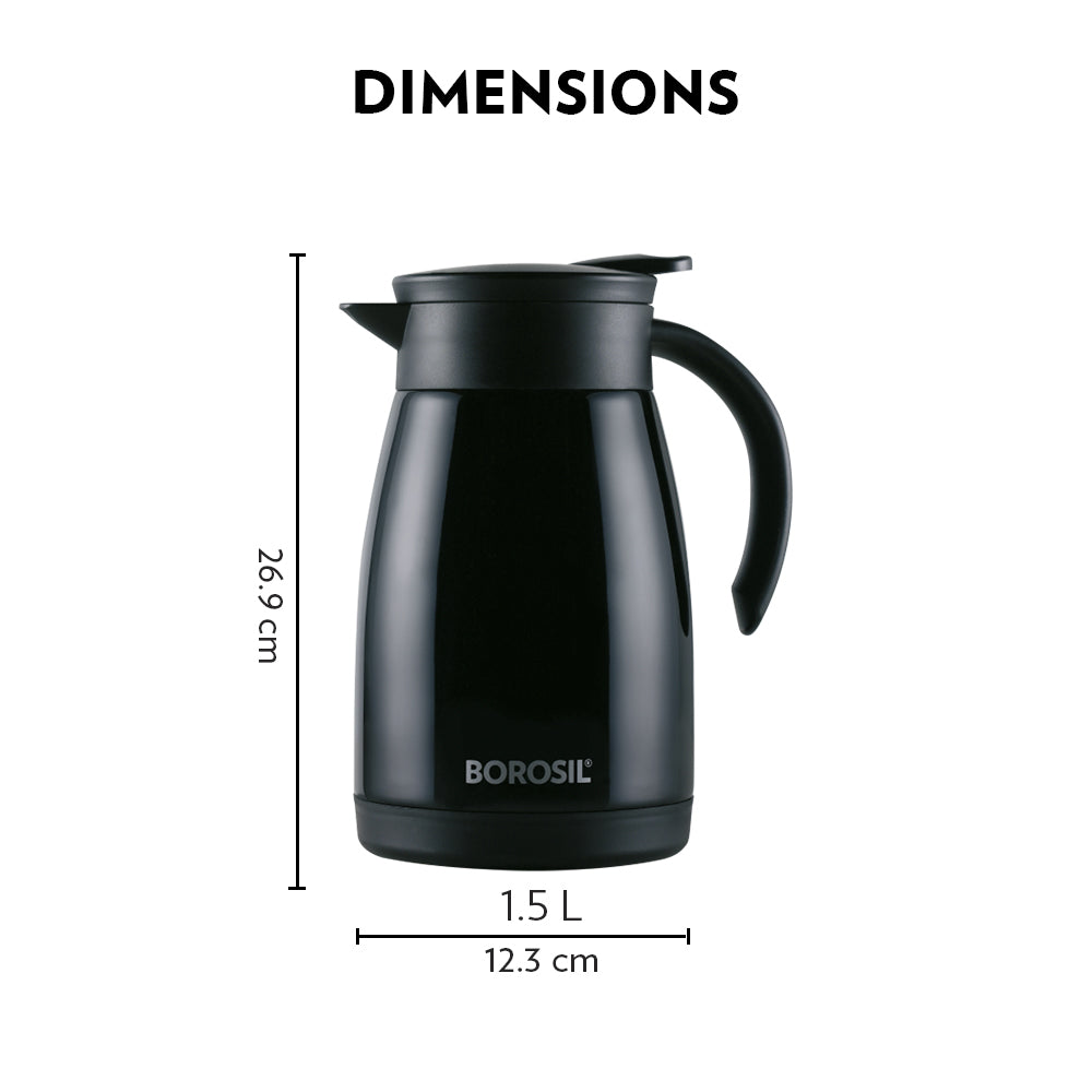 BOROSIL TEAPOT BLACK 1.5 LITRE