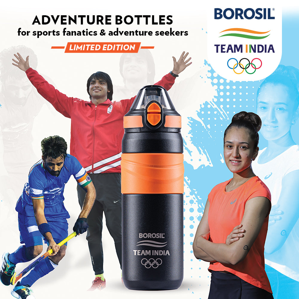 BOROSIL ADVENTURE SPORT BOTTLE BLACK 560ML
