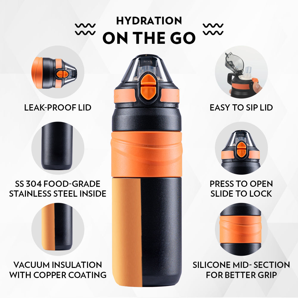 BOROSIL ADVENTURE SPORT BOTTLE BLACK 560ML