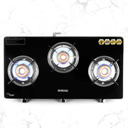 BOROSIL MAGNUM 3 BURNER COOKTOP 8MM TOUGHENED GLASSTOP