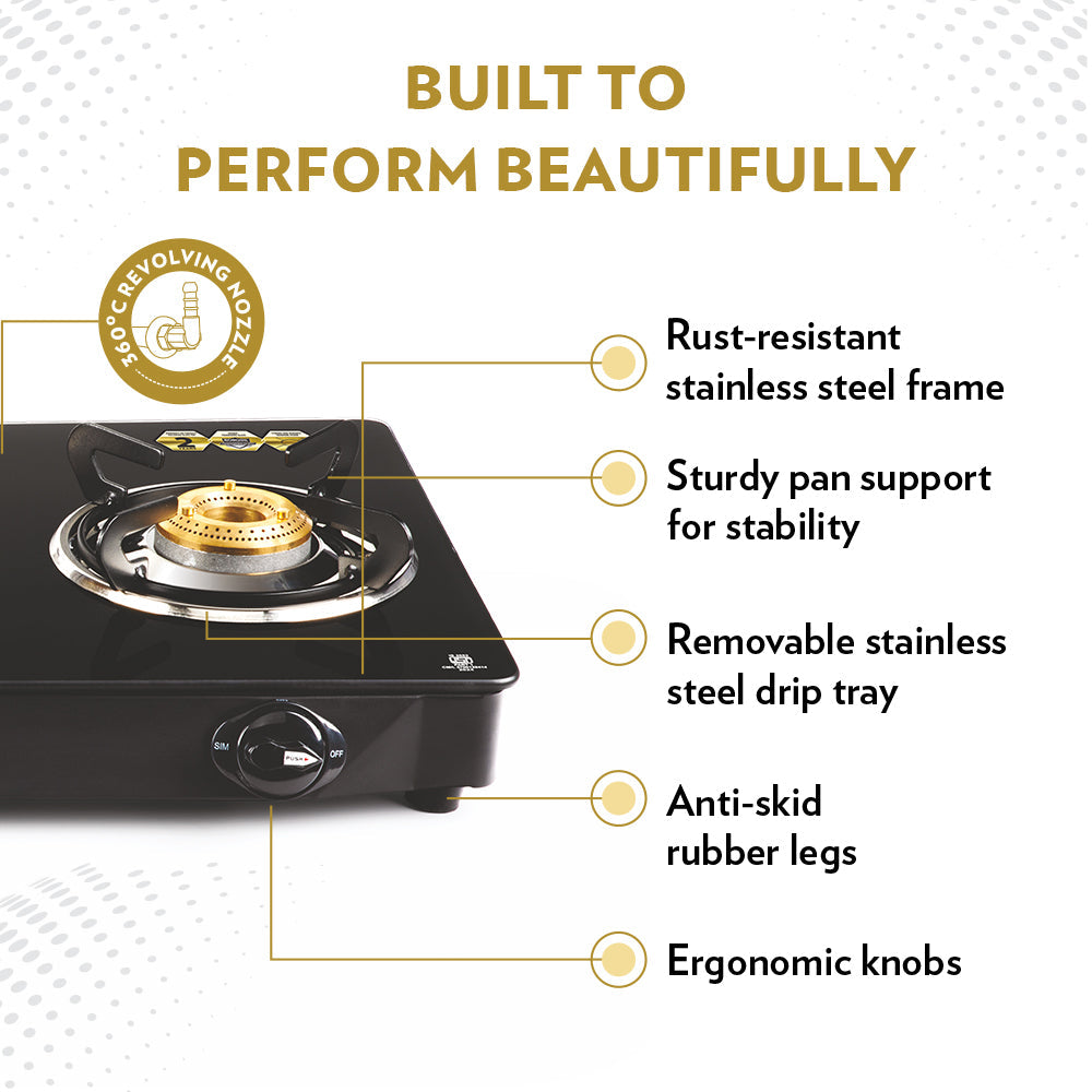 BOROSIL MAGNUM PRO 3 BURNER COOKTOP 8MM TOUGHENED GLASSTOP