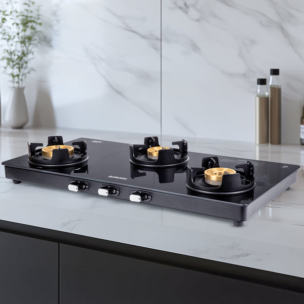 BOROSIL FLAME STAR 3 BURNER COOKTOP  8MM TOUGHENED GLASSTOP dimensions