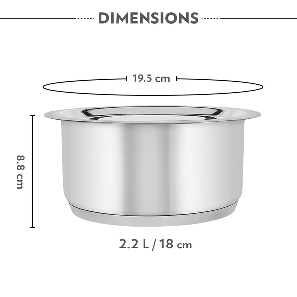 Borosil Tope with Lid 1.6 Litre dimensions