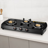 Borosil Prima 3 Burner Cooktop Toughened Glasstop