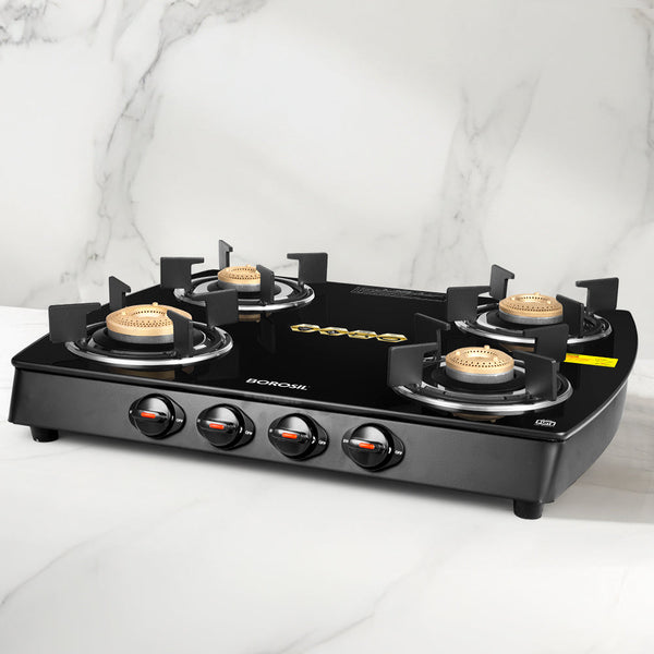 BOROSIL PRIMA 4 BURNER COOKTOP  8MM TOUGHENED GLASSTOP dimensions