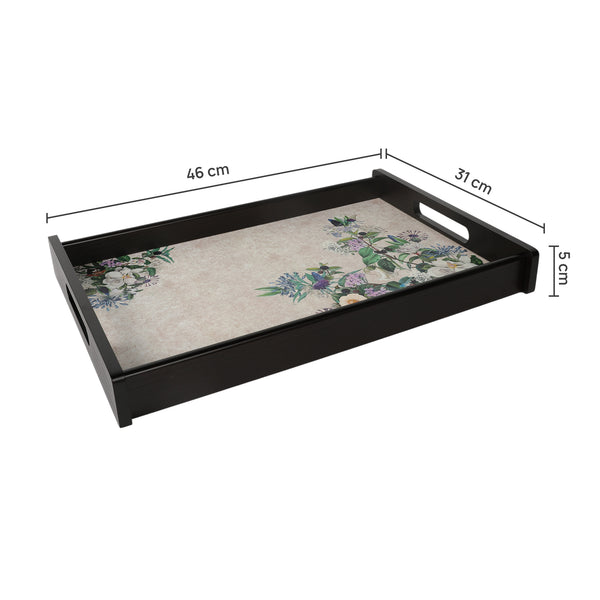 Floral Garden Wooden Tray Large dimensions