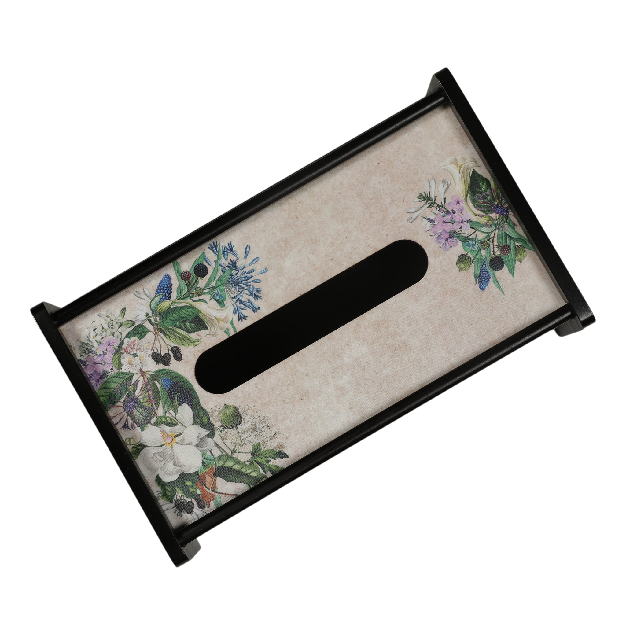 Floral Garden Wooden Tissue Holder