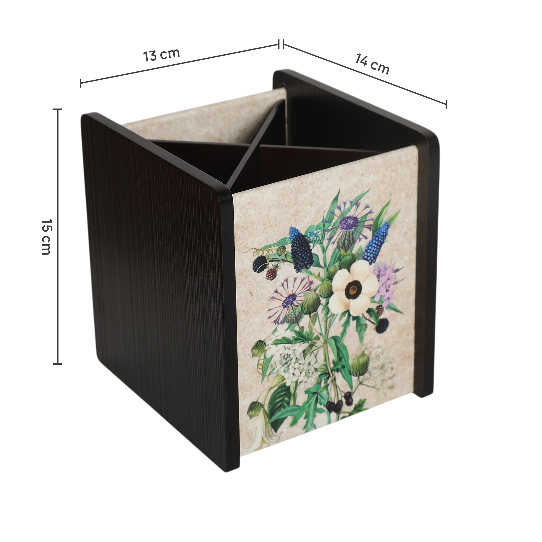 Floral Garden Wooden Cutlery Holder