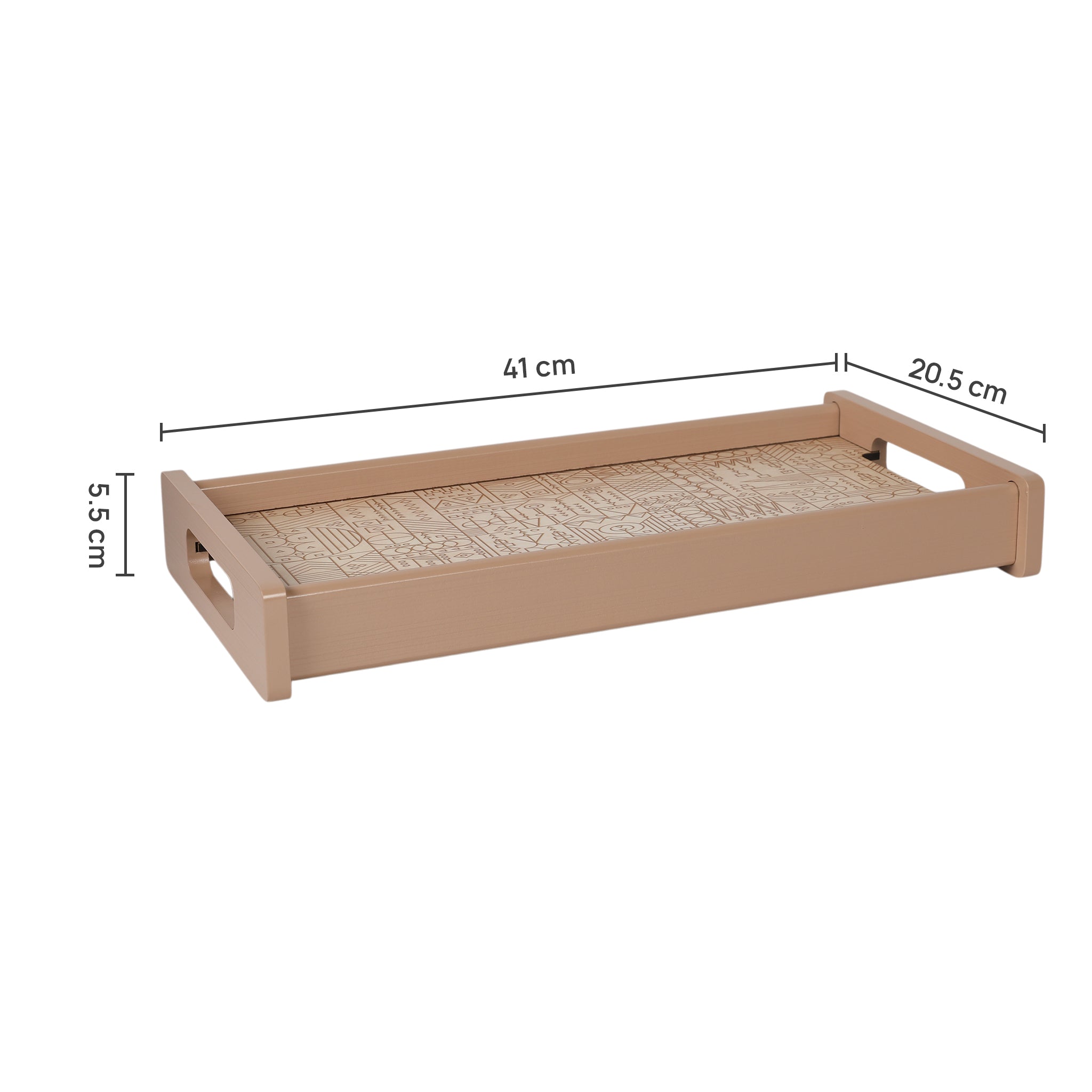 Line Art Wooden Tray Small